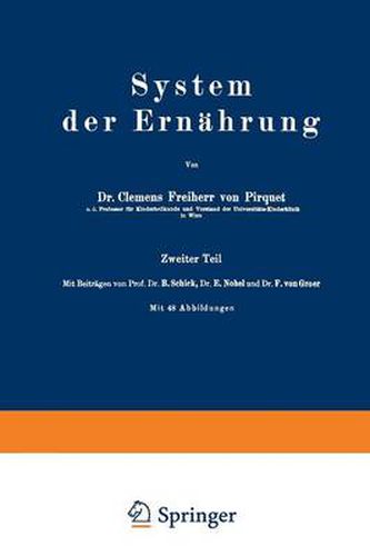 Cover image for System Der Ernahrung: Zweiter Teil