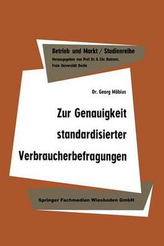 Cover image for Zur Genauigkeit Standardisierter Verbraucherbefragungen