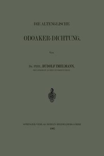 Cover image for Die Altenglische Odoaker-Dichtung