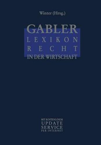 Cover image for Gabler Lexikon Recht in der Wirtschaft