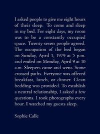 Cover image for Sophie Calle: The Sleepers