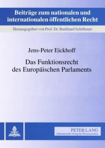 Cover image for Das Funktionsrecht Des Europaeischen Parlaments