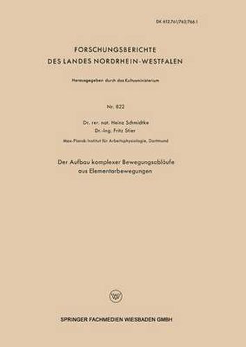 Cover image for Der Aufbau Komplexer Bewegungsablaufe Aus Elementarbewegungen