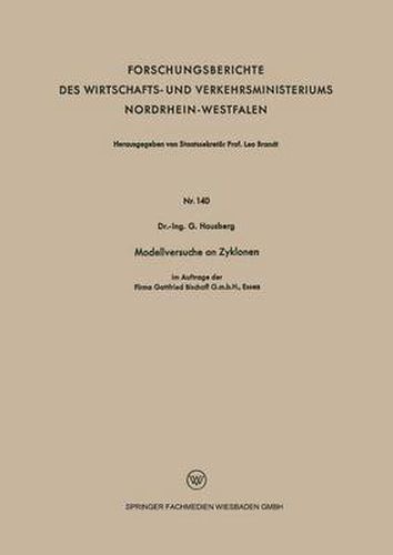 Cover image for Modellversuche an Zyklonen