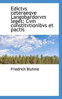 Cover image for Edictvs Ceteraeqve Langobardorvm Leges