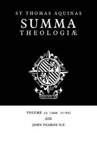 Cover image for Summa Theologiae: Volume 25, Sin: 1a2ae. 71-80