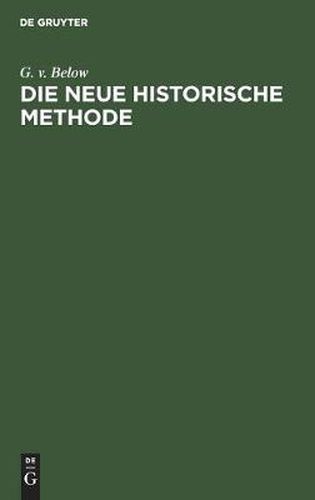 Cover image for Die Neue Historische Methode