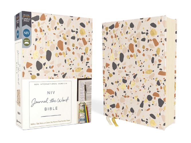Cover image for NIV, Journal the Word Bible (Perfect for Note-Taking), Cloth over Board, Cream, Red Letter, Comfort Print