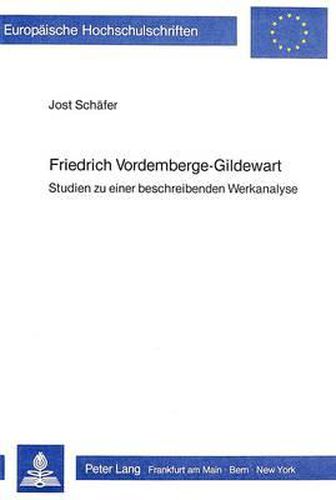 Cover image for Friedrich Vordemberge-Gildewart: Studien Zu Einer Beschreibenden Werkanalyse