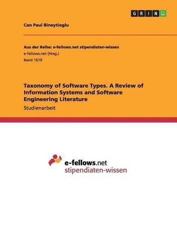 Cover image for Taxonomy of Software Types. A Review of Information Systems and Software Engineering Literature