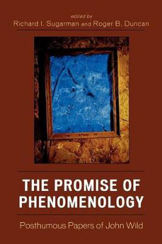 Cover image for The Promise of Phenomenology: Posthumous Papers of John Wild