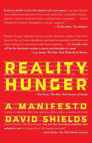 Cover image for Reality Hunger: A Manifesto