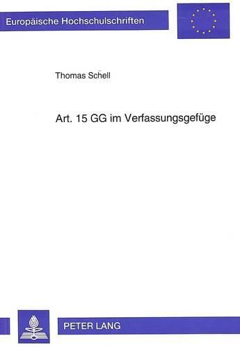 Cover image for Art. 15 Gg Im Verfassungsgefuege