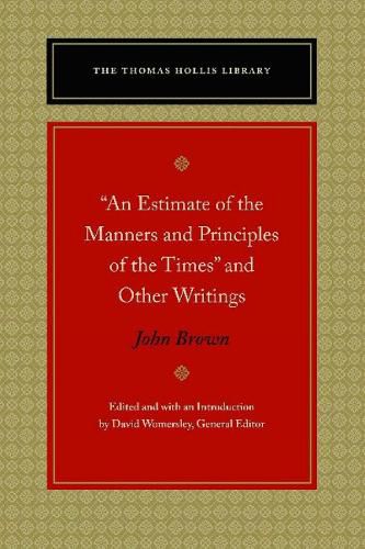 Cover image for An Estimate of the Manners and Principles of the Times  and Other Writings