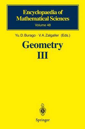 Cover image for Geometry III: Theory of Surfaces