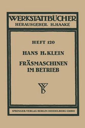 Cover image for Frasmaschinen Im Betrieb