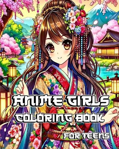 Cover image for Anime Girls Coloring Book for Teens