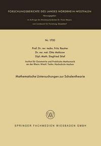 Cover image for Mathematische Untersuchungen Zur Schalentheorie