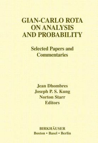 Cover image for Gian-Carlo Rota on Analysis and Probability: Selected Papers and Commentaries