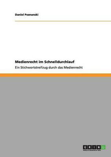 Cover image for Medienrecht Im Schnelldurchlauf