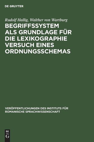 Cover image for Begriffssystem als Grundlage fur die Lexikographie Versuch eines Ordnungsschemas
