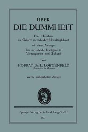 Cover image for UEber Die Dummheit: Eine Umschau Im Gebiete Menschlicher Unzulanglichkeit