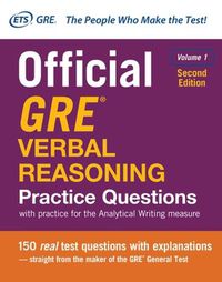 Cover image for Official GRE Verbal Reasoning Practice Questions, Second Edition, Volume 1