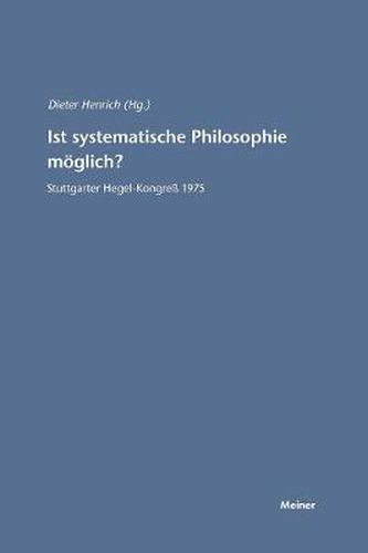 Cover image for Ist systematische Philosophie moeglich?