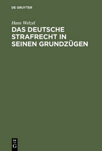 Cover image for Das deutsche Strafrecht in seinen Grundzugen