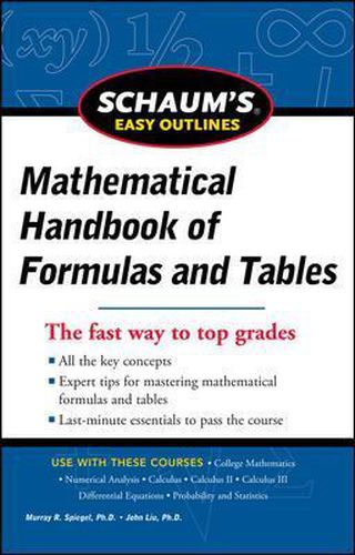Cover image for Schaum's Easy Outline of Mathematical Handbook of Formulas and Tables, Revised Edition