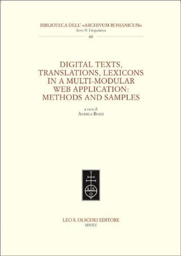 Cover image for Digital Texts, Translations, Lexicons in a Multi-Modular Web Application: Methods Ans Samples