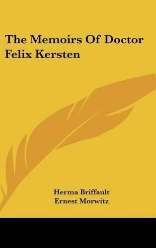 Cover image for The Memoirs of Doctor Felix Kersten