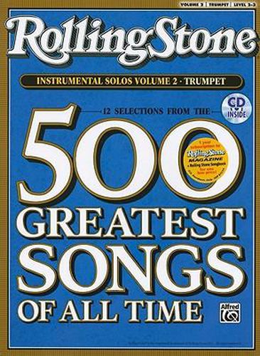 Cover image for Selections from Rolling Stone Magazine's 500 Greatest Songs of All Time (Instrumental Solos), Vol 2: Trumpet, Book & CD