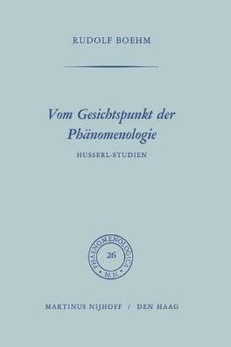 Cover image for Vom Gesichtspunkt der Phanomenologie: Husserl-Studien