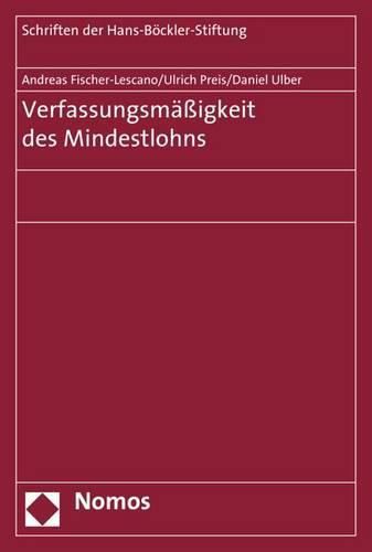 Cover image for Verfassungsmassigkeit Des Mindestlohns