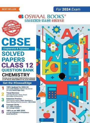 Cover image for Oswaal Cbse Chapterwise Solved Papers 2023-2014 Chemistry Class 12th