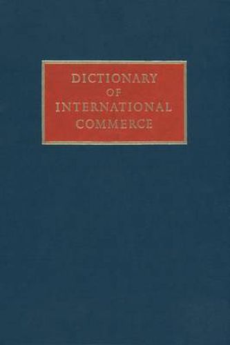 Cover image for Dictionary of International Commerce