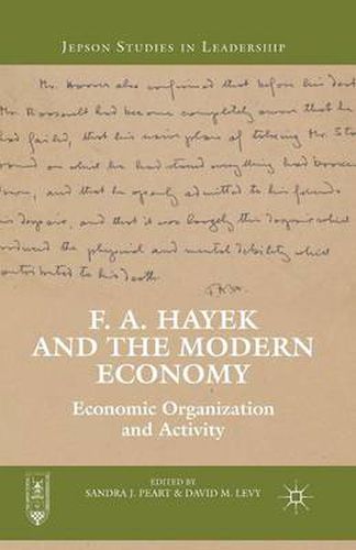 Cover image for F. A. Hayek and the Modern Economy: Economic Organization and Activity