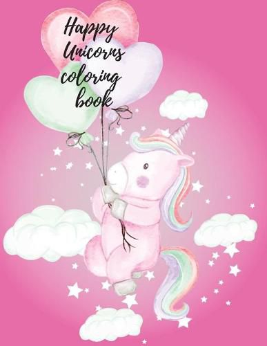 Cover image for Happy Unicorns coloring book