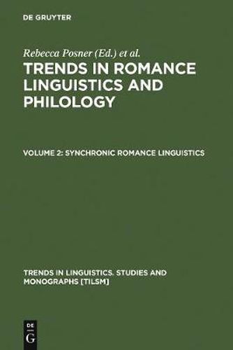 Cover image for Synchronic Romance Linguistics