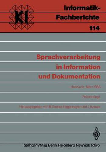 Cover image for Sprachverarbeitung in Information und Dokumentation