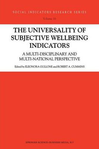 Cover image for The Universality of Subjective Wellbeing Indicators: A Multi-disciplinary and Multi-national Perspective