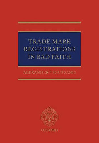 Cover image for Trade Mark Registrations in Bad Faith