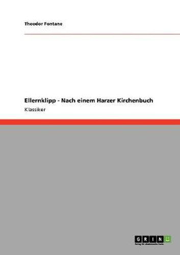 Cover image for Ellernklipp - Nach einem Harzer Kirchenbuch