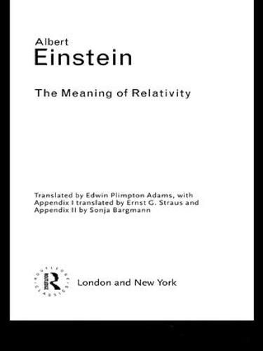 Cover image for The Meaning of Relativity