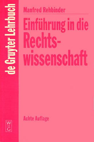 Cover image for Einfuhrung in die Rechtswissenschaft