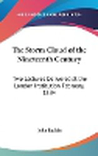 Cover image for The Storm Cloud of the Nineteenth Century: Two Lectures Delivered at the London Institution February, 1884