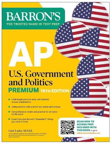 Cover image for AP U.S. Government and Politics Premium, Sixteenth Edition: Prep Book with 6 Practice Tests + Comprehensive Review + Online Practice (2026)