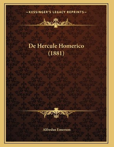 Cover image for de Hercule Homerico (1881)