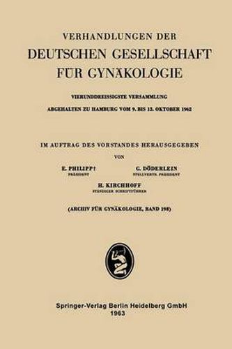 Cover image for Vierunddreissigste Versammlung Abgehalten zu Hamburg vom 9. bis 13. Oktober 1962: Wissenschaftlicher Teil